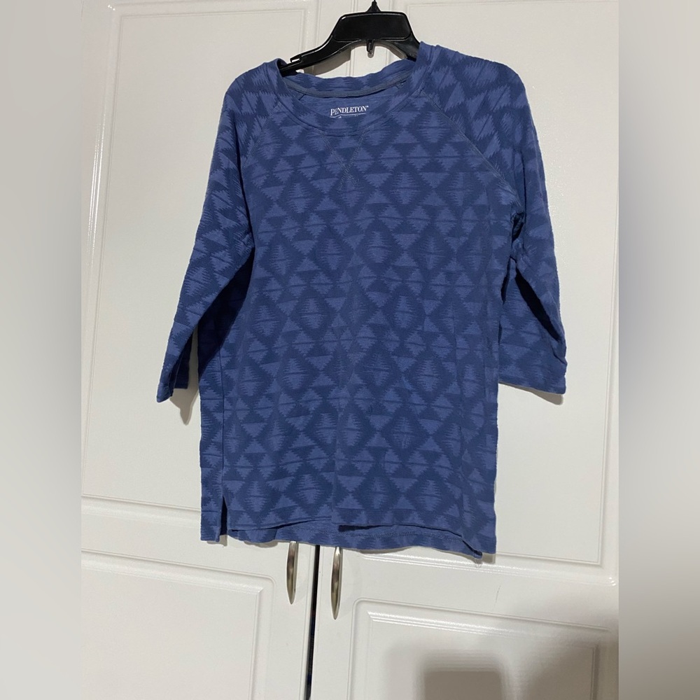Pendleton Navy Textured Knit Top